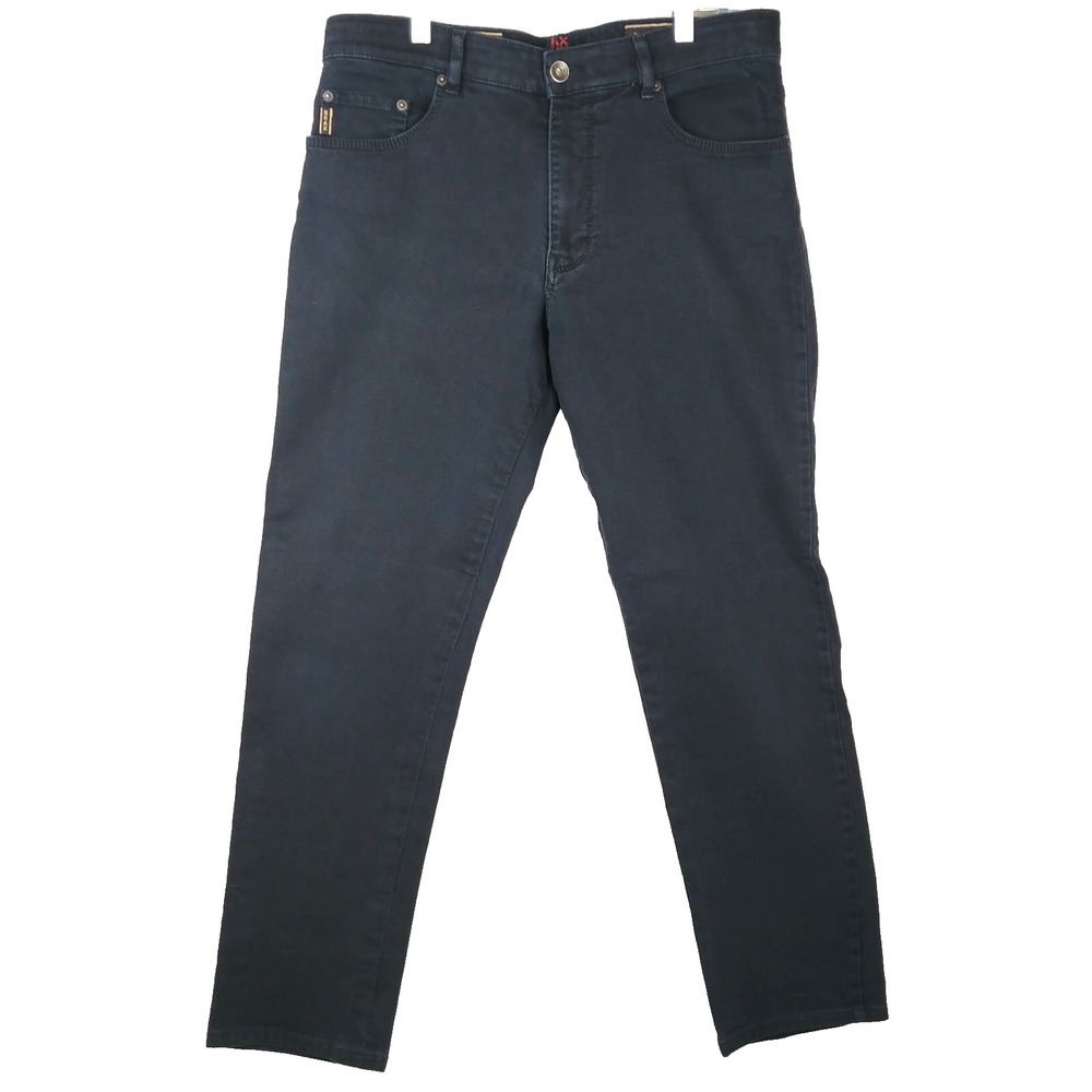 BRAX Pants Men 32x32 Cooper Perma Black Denim Straight‎ Leg Business Casual